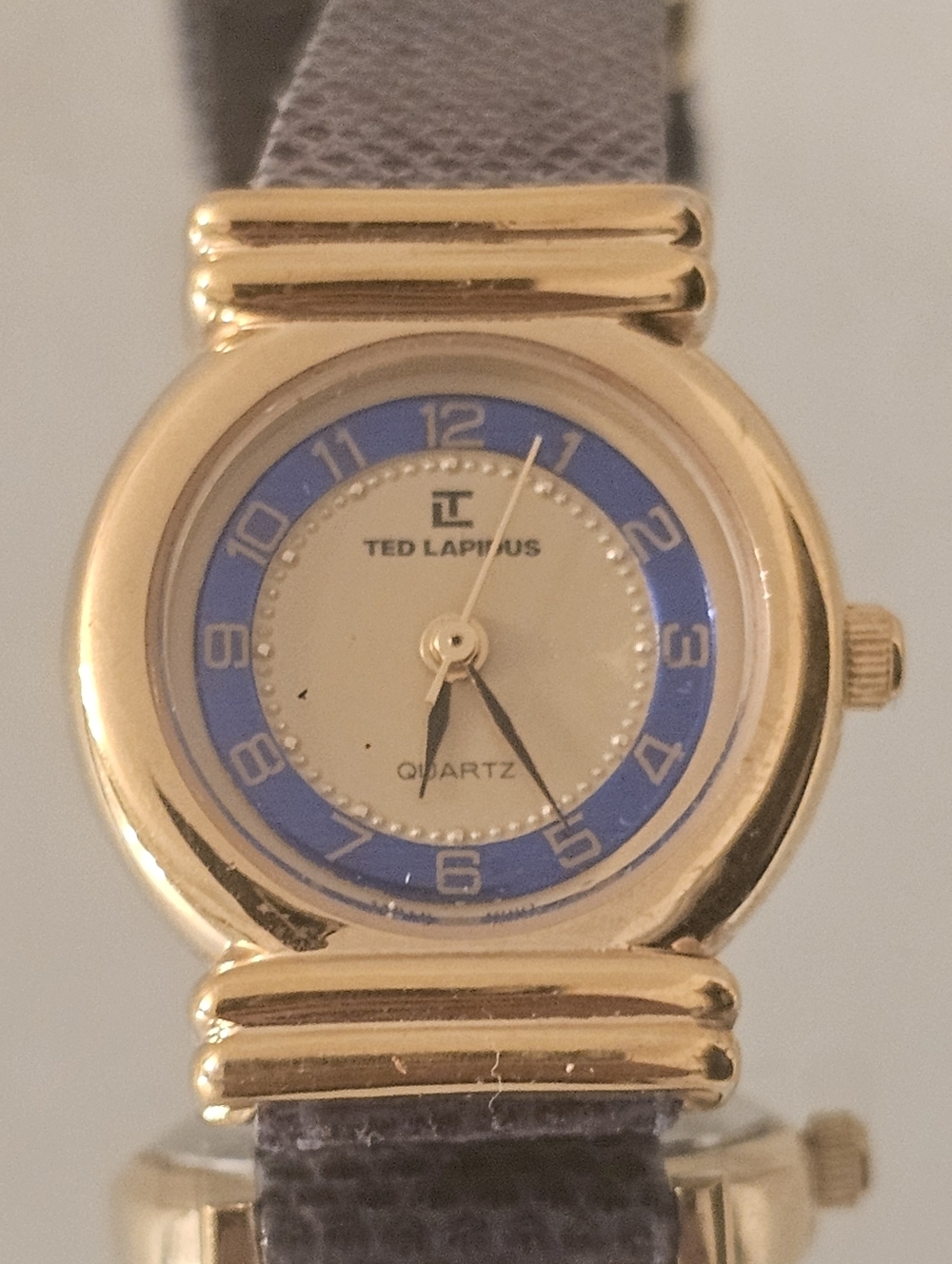 Ted Lapidus Women's Gold-Tone Watch with Blue Dial